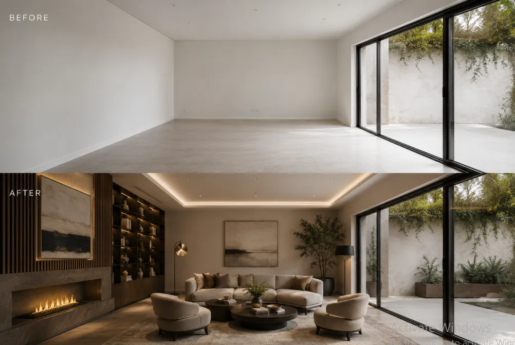 Before and After: From Empty Room to Styled Space